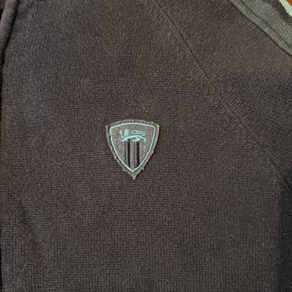 Vintage Mossimo Y2K Zip Up Sweater L Navy Blue  2000s grunge - Picture 5 of 10